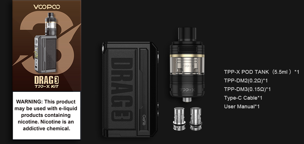 DRAG 3 TPP XVOOPOO VAPE Spark Your Life